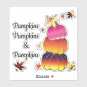 Pumpkins & Pumpkins Gradient, Gold & Foil Texture Aufkleber (Blatt)