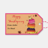 Pumpkins & Pumpkins Gradient, Gold & Foil Texture Geschenkanhänger (Vorderseite (Horizontal))