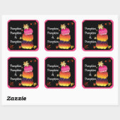 Pumpkins & Pumpkins Gradient, Gold & Foil Texture Quadratischer Aufkleber (Blatt)