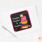 Pumpkins & Pumpkins Gradient, Gold & Foil Texture Quadratischer Aufkleber (Umschlag)