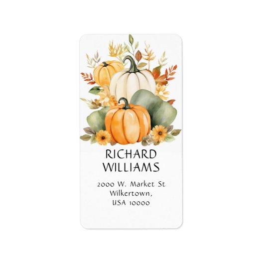 Pumpkins, Pumpkins, Pumpkins fallen Thema Adresse Adressaufkleber (Vorne)