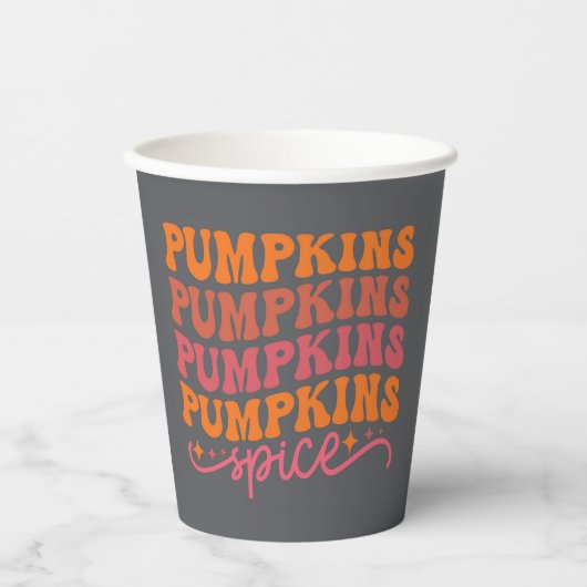 Pumpkins Pumpkins Pumpkins Pumpkins Gewürze Pappbecher (Vorderseite)