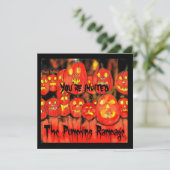 Pumpkins Rampage Halloween-Party Einladung (Stehend Vorderseite)