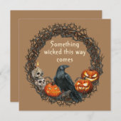 Pumpkins & Raven Wreath Halloween Card (Vorne/Hinten)