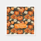 Pumpkins Rose Herbstliche Blume Serviette (Vorderseite)