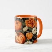 Pumpkins Rose Herbstliche Blume Tasse (VorderseiteRechts)