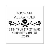 Pumpkins Schädelknochen Halloween Name Rücksendead Permastempel (Design)