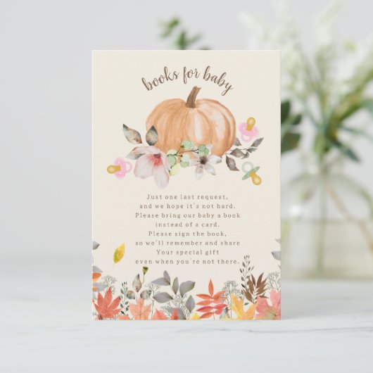 Pumpkins & Schnuller Fall Babydusche Buchungsanfra Begleitkarte (Stehend Vorderseite)