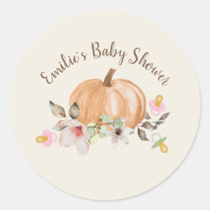 Pumpkins Schnuller Floral Fall Babydusche Runder Aufkleber