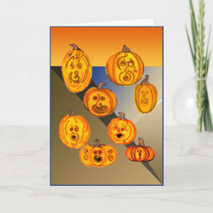 Pumpkins schrecken Halloween-Faltenkarte Feiertagskarte