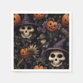 Pumpkins Skulls Blume Halloween Serviette (Vorderseite)