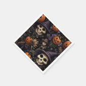 Pumpkins Skulls Blume Halloween Serviette (Ecke)