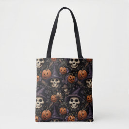 Pumpkins Skulls Blume Halloween Tasche