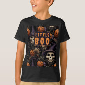 Pumpkins Skulls Blume Kleine Boo Familie Matching T-Shirt (Vorderseite)