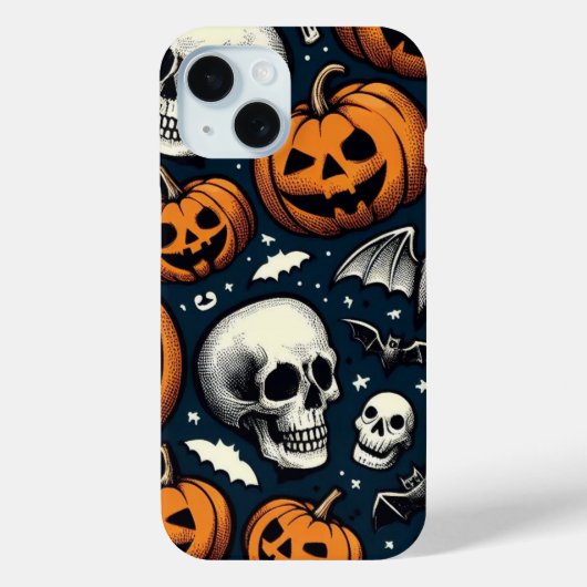 Pumpkins & Skulls Case-Mate iPhone Hülle (Rückseite)