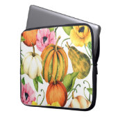 Pumpkins Sonnenblumen: Design des Aquarellmusters Laptopschutzhülle (Vorderseite Links)