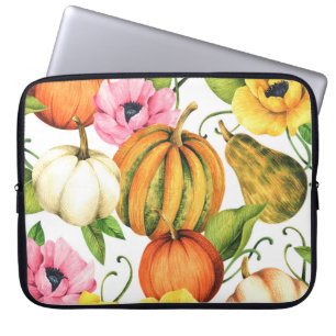 Pumpkins Sonnenblumen: Design des Aquarellmusters Laptopschutzhülle