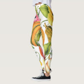 Pumpkins Sonnenblumen: Design des Aquarellmusters Leggings (Links)