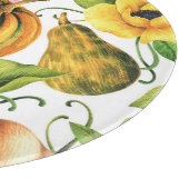 Pumpkins Sonnenblumen: Design des Aquarellmusters Schneidebrett (Ecke)