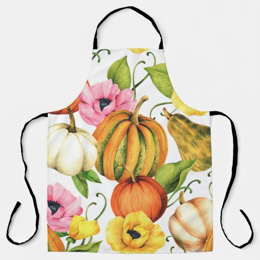 Pumpkins Sonnenblumen: Design des Aquarellmusters Schürze (Vorderseite)