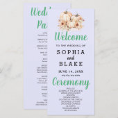 Pumpkins & Sonnenblumen Fall Lila Hochzeitsprogram (Vorne/Hinten)