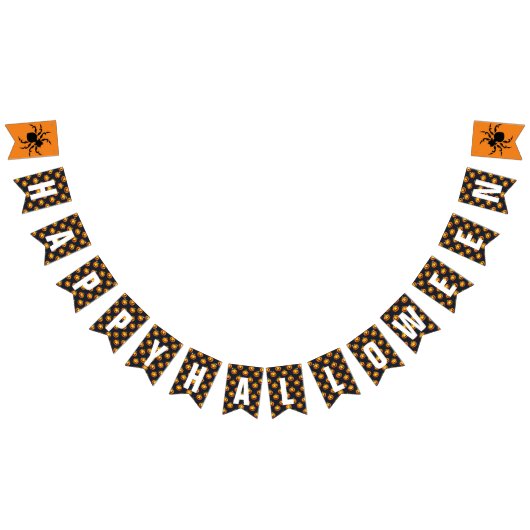Pumpkins & Spiders Happy Halloween Wimpelkette (Alle)