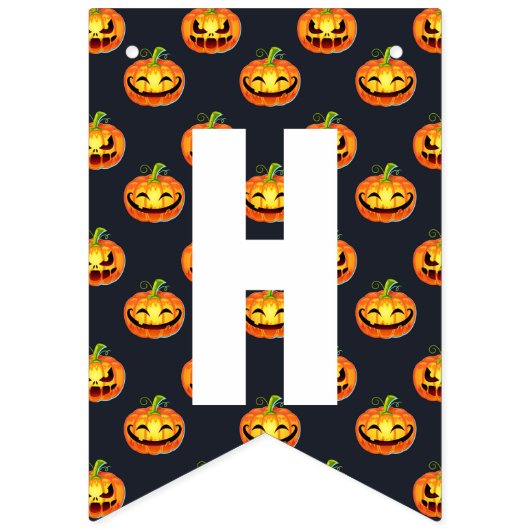 Pumpkins & Spiders Happy Halloween Wimpelkette (Zweite Fahne)