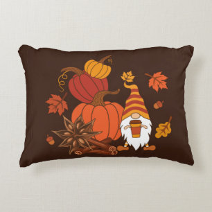 Pumpkins, star anise, cinnamon sticks, autumn leav dekokissen