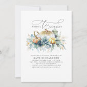 Pumpkins Succulents Fall Brautparty Tee Party Einladung (Vorderseite)