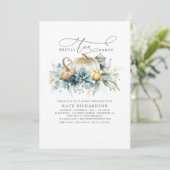 Pumpkins Succulents Fall Brautparty Tee Party Einladung (Stehend Vorderseite)