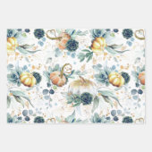 Pumpkins Succulents Gold Grüne Eukalyptus Fall Geschenkpapier Set (Vorderseite)
