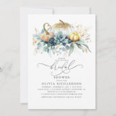 Pumpkins Succulents Grüne Fall Brautparty Einladung (Vorderseite)