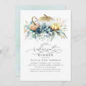 Pumpkins Succulents Grüne Herbst Probe Abendessen Einladung (Vorne/Hinten)