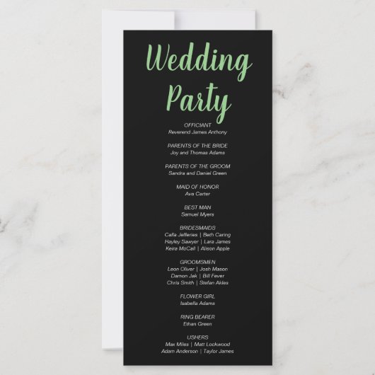 Pumpkins & Sunflowers Fall Black Wedding Program (Rückseite)