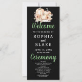 Pumpkins & Sunflowers Fall Black Wedding Program (Vorderseite)