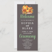 Pumpkins & Sunflowers Fall Gray Wedding Program (Vorderseite)