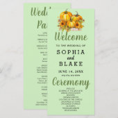 Pumpkins & Sunflowers Fall Green Wedding Program (Vorne/Hinten)