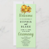 Pumpkins & Sunflowers Fall Green Wedding Program (Vorderseite)