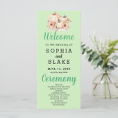 Pumpkins & Sunflowers Fall Green Wedding Program (Stehend Vorderseite)