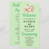 Pumpkins & Sunflowers Fall Green Wedding Program (Vorne/Hinten)