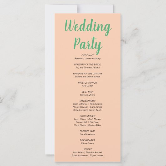 Pumpkins & Sunflowers Fall Orange Wedding Program (Rückseite)