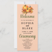 Pumpkins & Sunflowers Fall Orange Wedding Program (Vorderseite)
