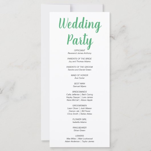 Pumpkins & Sunflowers Fall White Wedding Program (Rückseite)