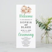 Pumpkins & Sunflowers Fall White Wedding Program (Stehend Vorderseite)