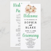 Pumpkins & Sunflowers Fall White Wedding Program (Vorne/Hinten)