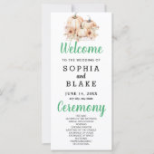 Pumpkins & Sunflowers Fall White Wedding Program (Vorderseite)