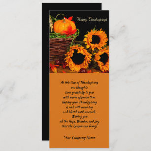 Pumpkins & Sunflowers Thanksgiving Greeting Cards Feiertagskarte