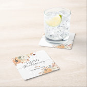 Pumpkins Thanksgiving Dinner Square Paper Coaster Rechteckiger Pappuntersetzer (Vor Ort)