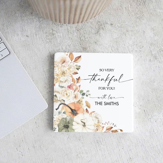 Pumpkins Thanksgiving Dinner Square Paper Coaster Rechteckiger Pappuntersetzer