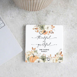 Pumpkins Thanksgiving Dinner Square Paper Coaster Rechteckiger Pappuntersetzer